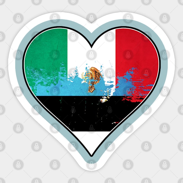 Mexican and Estonian Heart Mix Heritage Flag Sticker by Just Rep It!!